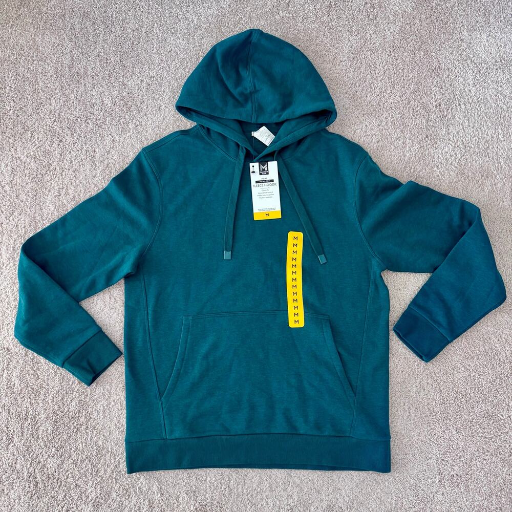 Member's Mark Newport Fleece Hoodie Teal Pullover Kangaroo Pocket Men Medium